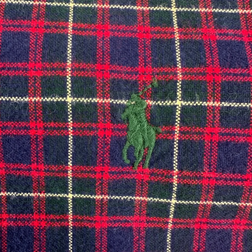 Polo Ralph Lauren Mens XL Classic Fit Plaid Button Down Shirt Navy Red Green
